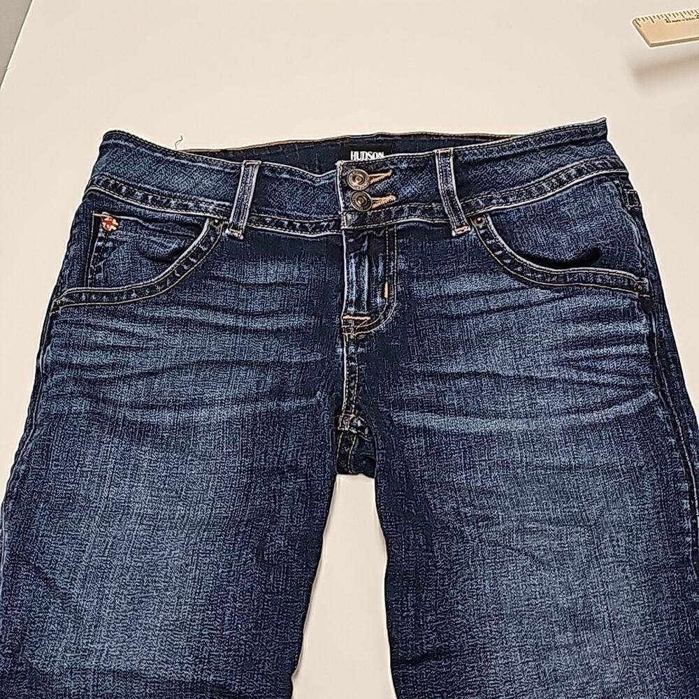 Hudson Jeans womens 27 boot cut Dark Wash Denim Two Button Luxury designer